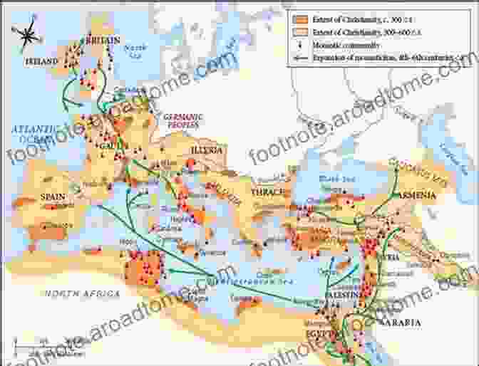 A Map Illustrating The Spread Of Christianity In The Early Centuries. An To The New Testament