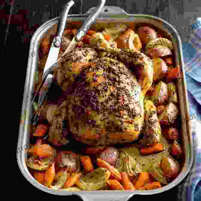 A Roasted Chicken With Vegetables And A Rosemary Sprig The Gin Cookbook: Cocktails Cakes Dinners Desserts The Perfect Tonic For Cooking With A Twist