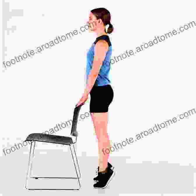 A Woman Performing A Calf Raise Exercise Workout At Work: 25 Exercises For Back Health To Do At Your Desk