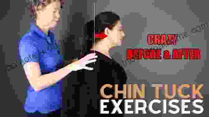 A Woman Performing A Chin Tuck Exercise Workout At Work: 25 Exercises For Back Health To Do At Your Desk