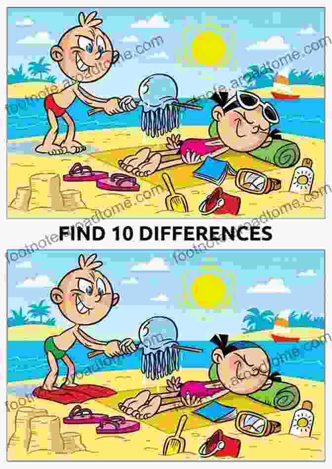 Kids Engrossed In A Find The Difference Puzzle Book Find The Differences For Kids 2 5 Years Old: Different Level Of Difficulty 5 8 10 Differences