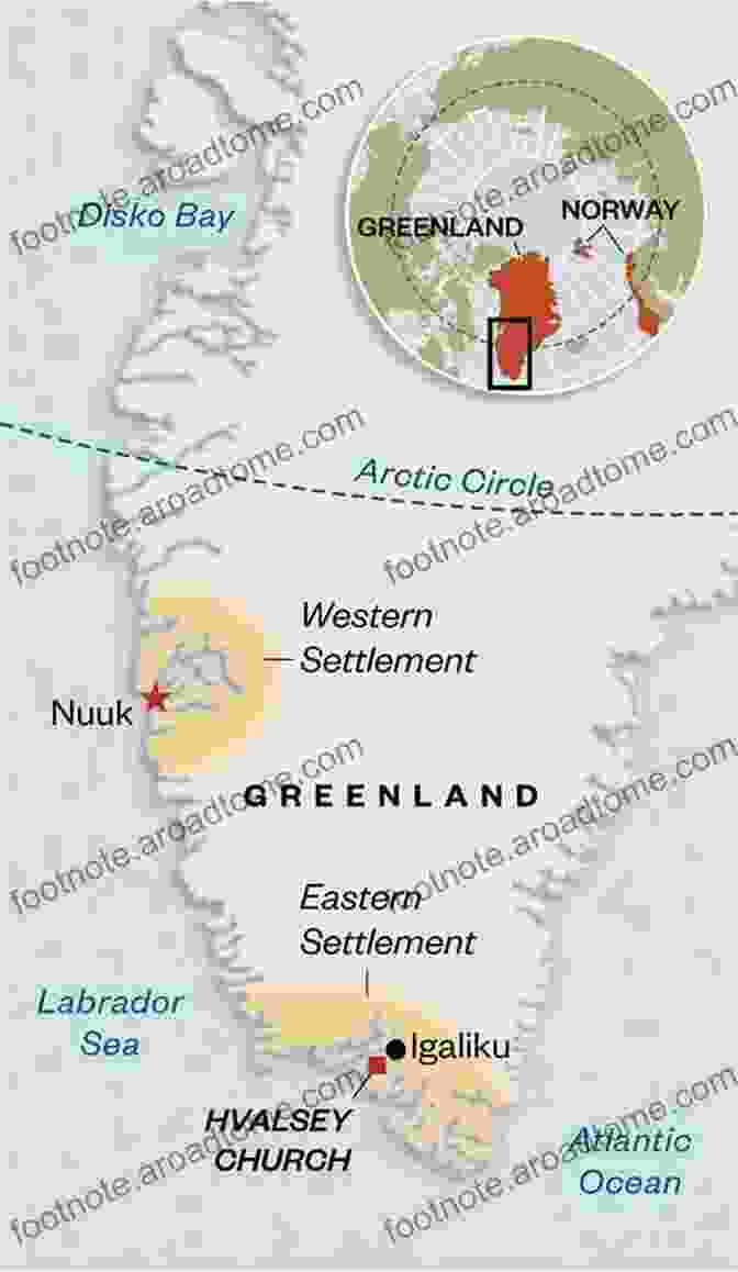 Map Of Norse Greenland Settlements Erikson Eskimos Columbus: Medieval European Knowledge Of America